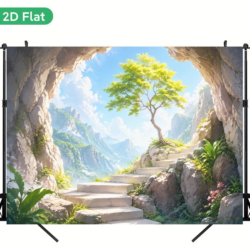 1Pcs Cave Tree Scenery Decoration Background Winter Backdrop Decorations For Photo Studio Photo Booth Christmas Party
