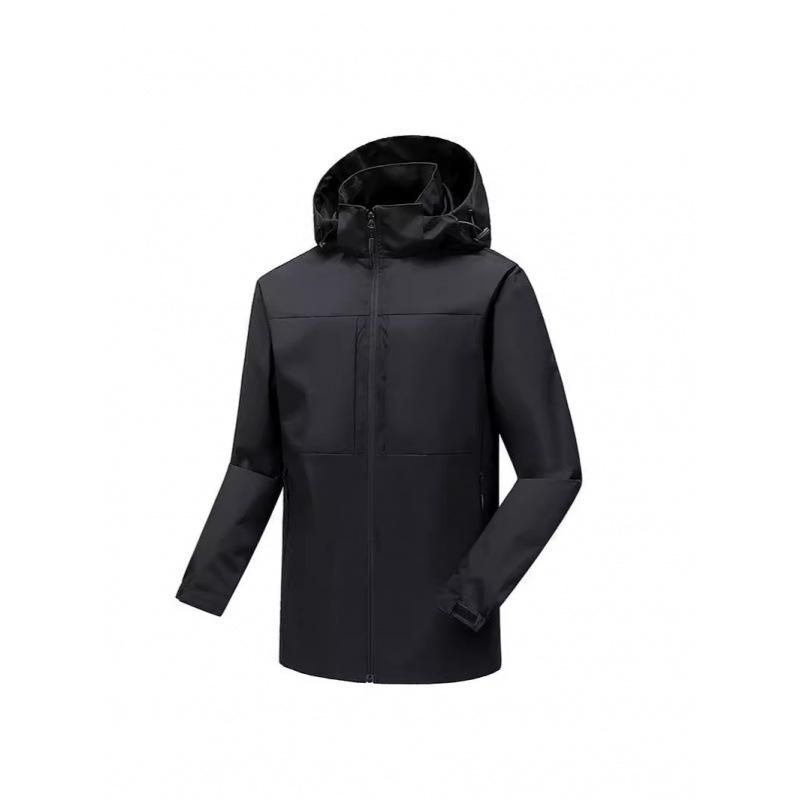 Spring and Autumn Male Middle-aged Mountain Waterproof Camping Hooded Sleeve Jacket Functional Outdoor Quick-drying Multi-Bag Jacket