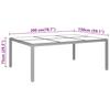 vidaXL Gartentisch 200x150x75 cm Hartglas und Poly Rattan Grau