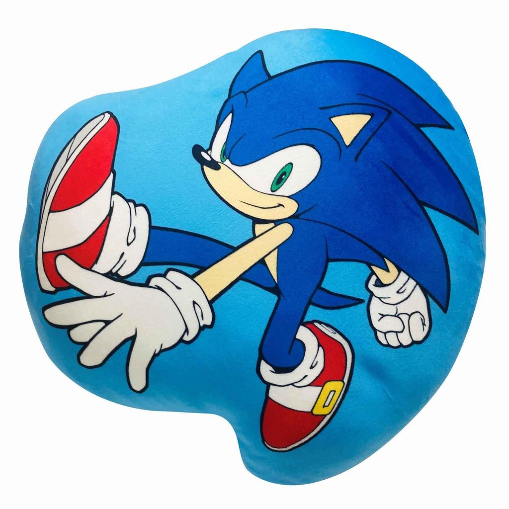 MORIPiLO Sonic Kissen zum Anlehnen Gefüllt Nickerchen Sonic die Morishita Kissen (Weiches gestanztes Kissen) Spielzeug, Rückenlehne, Kissen, Igel, Blau, 40x40x10cm, Niedlich,