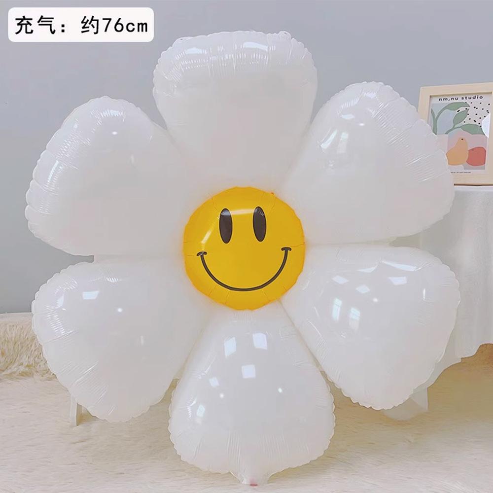 Candy Color Sunflower Daisy Flower Matte Modeling Aluminum Film Balloon Children'S Photo Year-Old Scene Decoration