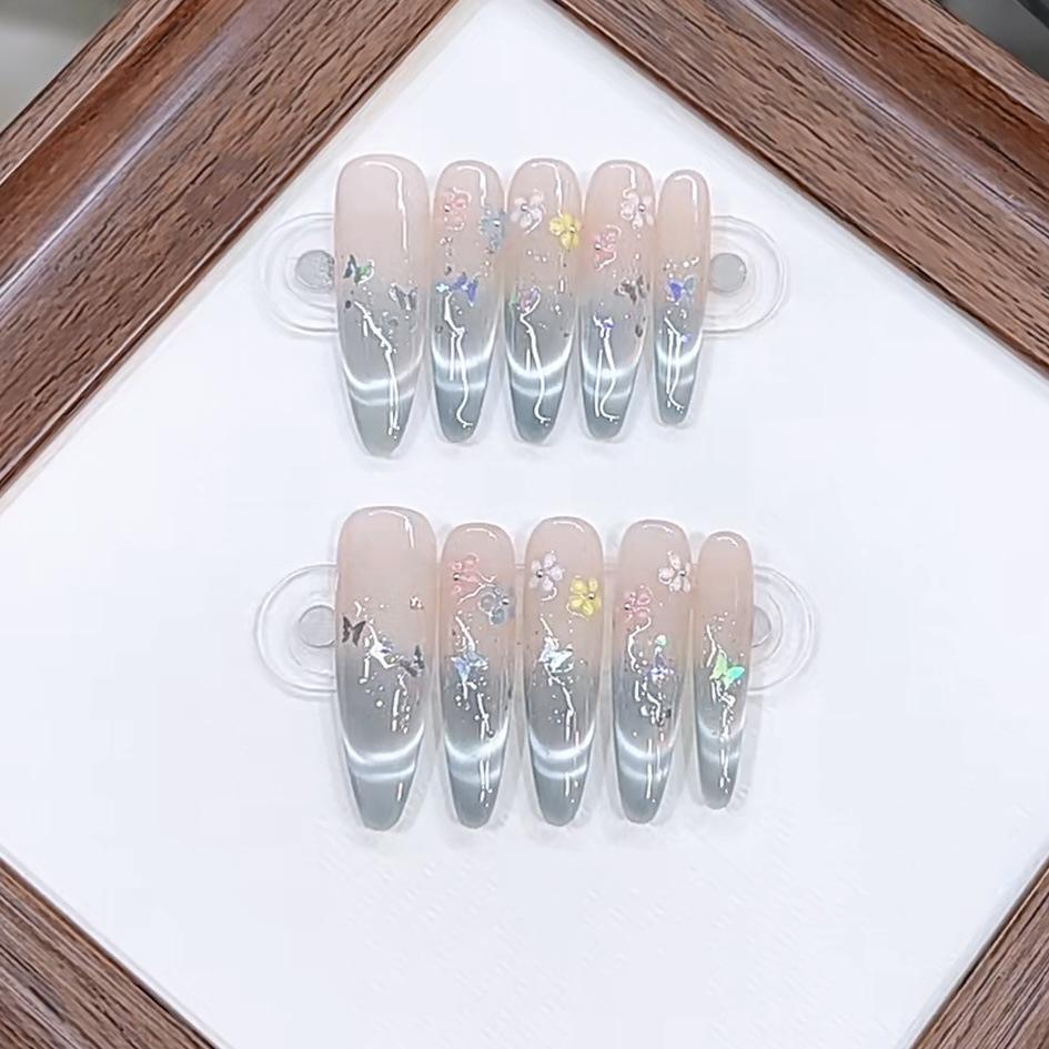Hand-made Armor and Spring and Summer New Secret Garden Pure High-end Smile Cat Eye Small Flower Manicure Stickers