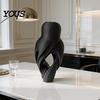 Fade-resistant Owl Figurine 3D Printed Figurine, Hollow Modern Art Sculpture with Matte Black Finish, Office Home Decor Minimalist Desk for Bookshelf,