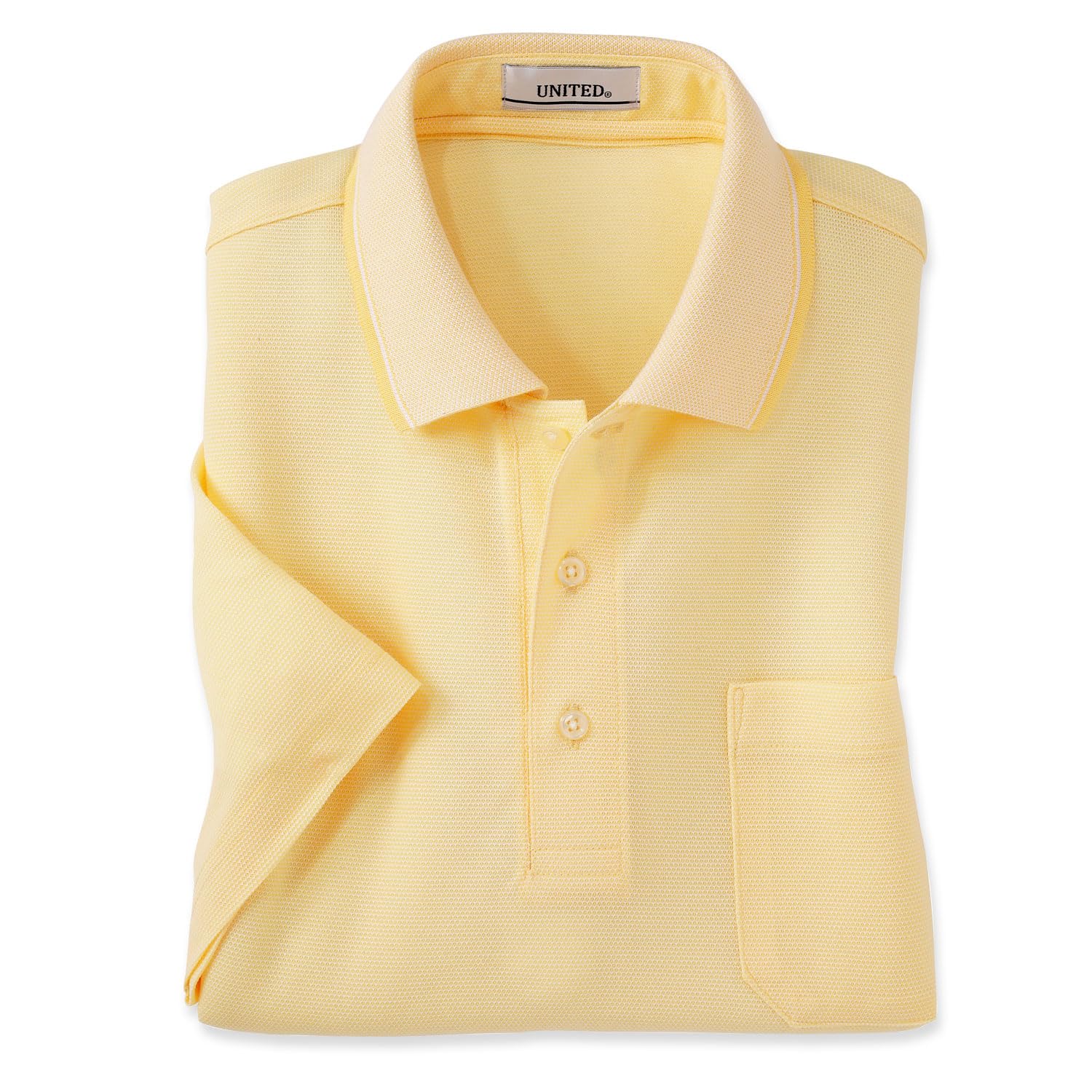 

polo made in pyramid for spring and walking [UNITED] Men s short-sleeved shirt, Japan, pique, washable, summer, (LL, yellow)