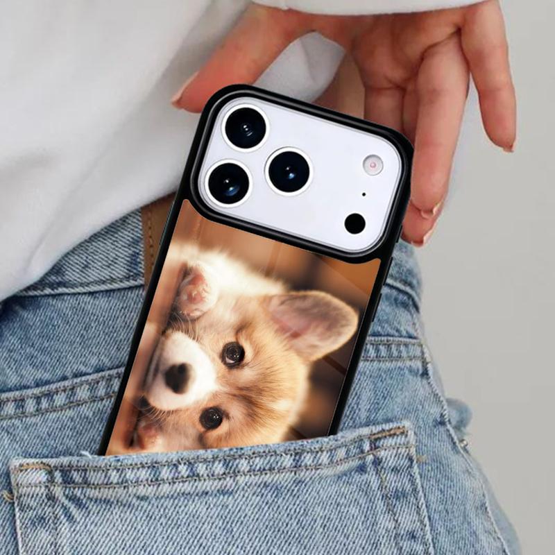 Corgi Dog and Bubble Tea Phone Case for iPhone 16e 15 14 13 12 17 Pro Max Plus Air 17pro Cover Coque