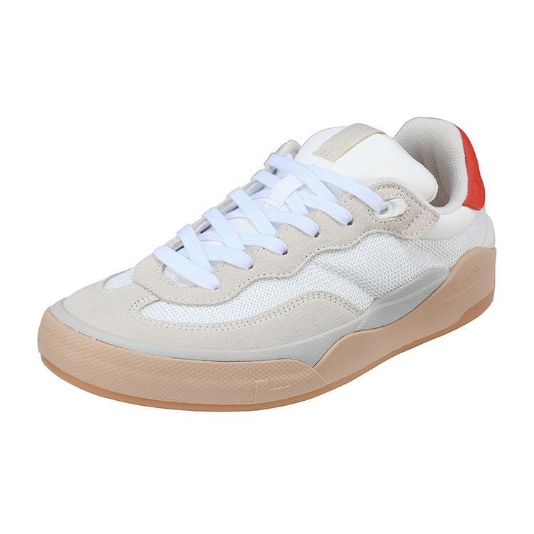 Li Ning Skategeneral Durable Breathable Low-Top Skate Shoes Women Sneakers Snow-White Eggshell-Gray AEPSA50-5