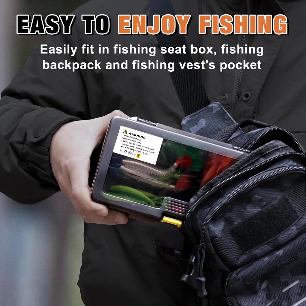 TRUSCEND Fishing Lure Bait Tackle: Fishing gear lure kit set including plastic worms, topwater lures, tackle box, etc.