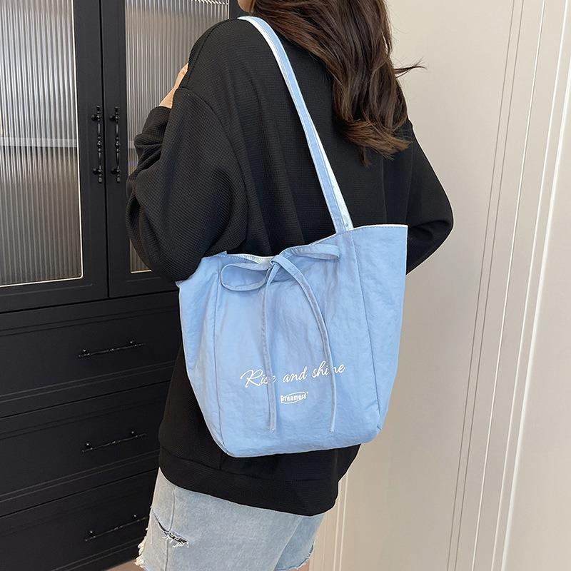 Large-capacity casual tote bag women's new fresh and fashionable shoulder bag class commuter double-sided bag