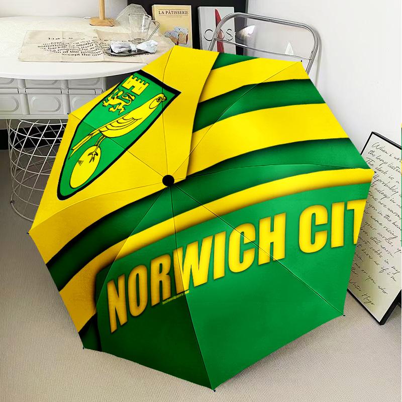 Norwich Football Automatic Folding Umbrella - 8-Rib Travel Umbrella with Auto Open/Close & Portable Gifts for holidays or birthdays