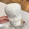 Letter embroidery splicing M standard baseball cap women's four-season versatile soft top cap sports running sun hat men