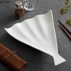 Ceramic Irregular Fan Shaped Plate Creative Dessert Plate Sushi Plates Snack Plates Molecular Cuisine Specialty Tableware