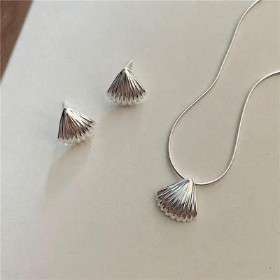 Women's Silver 925 Mother-of-Pearl Shell Simple Necklace
