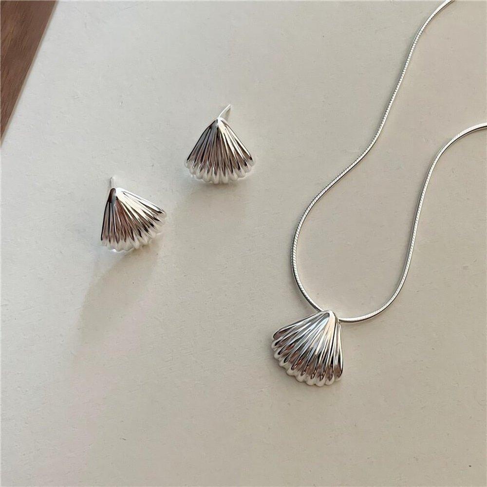 Women's Silver 925 Mother-of-Pearl Shell Simple Necklace