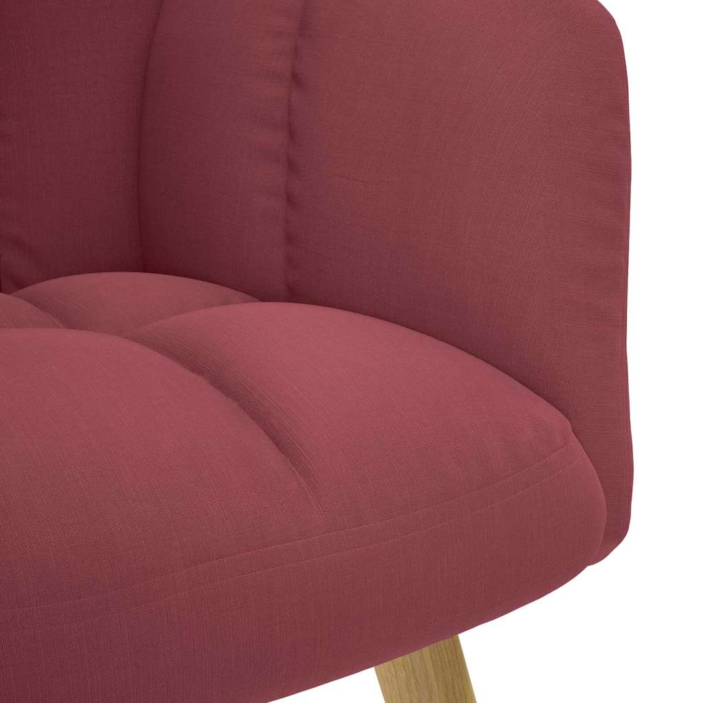Armchair, Wine Red, Upholstered In Fabric