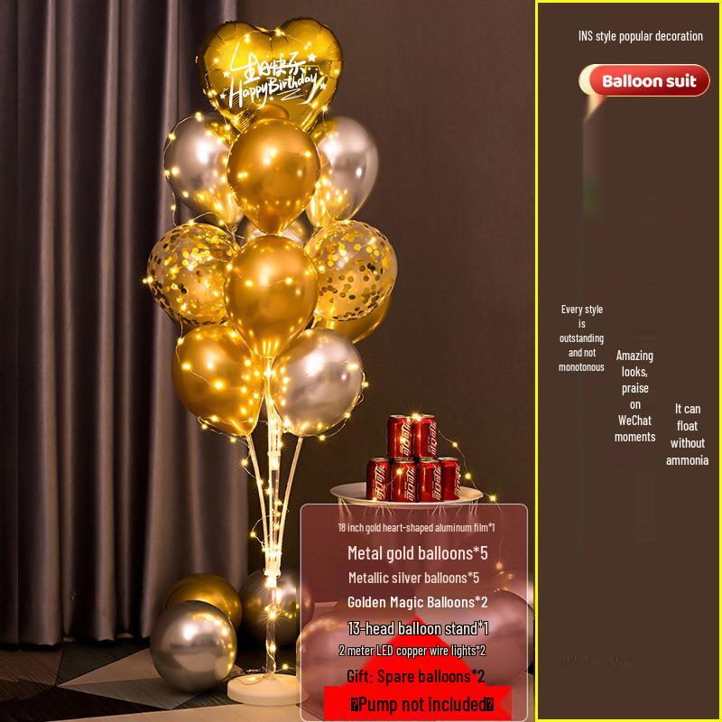 Świecący Stojak Podłogowy na Balony do Dekoracji Urodzinowej Dziecka