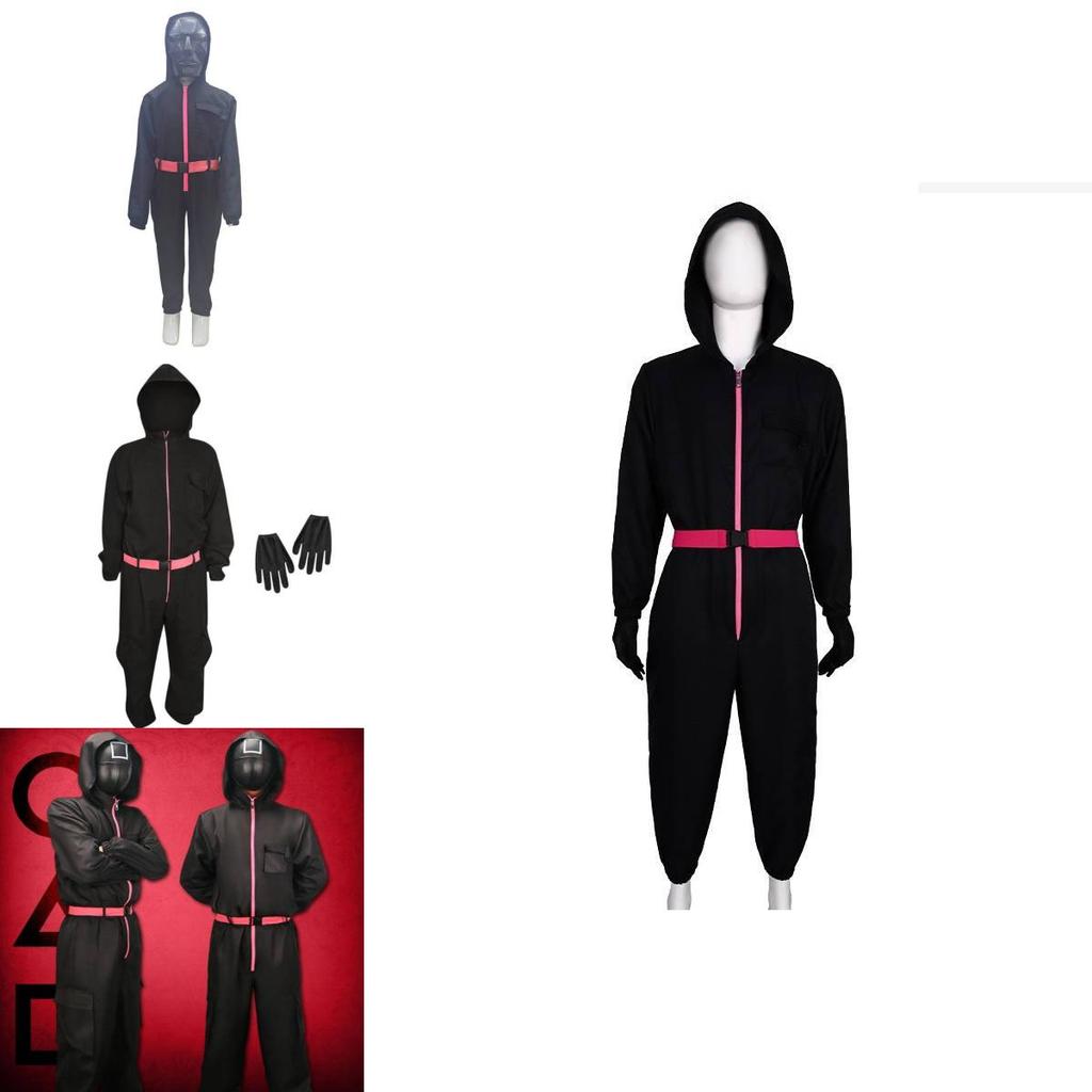 Squid Game Popular Movie Halloween Costume For Kids With Cotton Blend Fabric Cosplay Suit