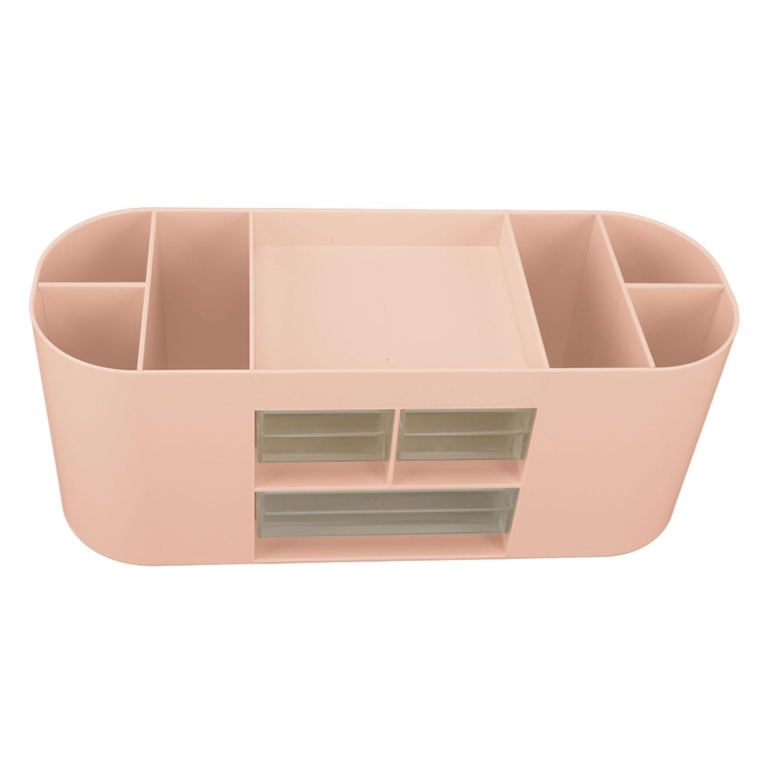 

Pen Holder with Transparent Drawers Large Capacity Multiple Compartment Plastic Pencil Storage for Desk