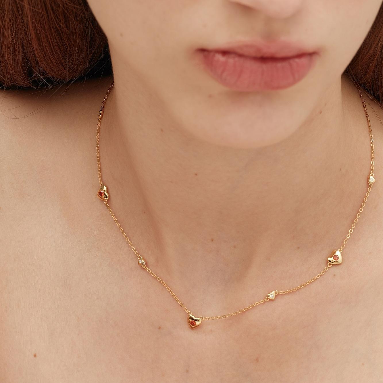 18K Gold Plated Love Necklace Gift Female Design Temperament Collarbone Chain gold