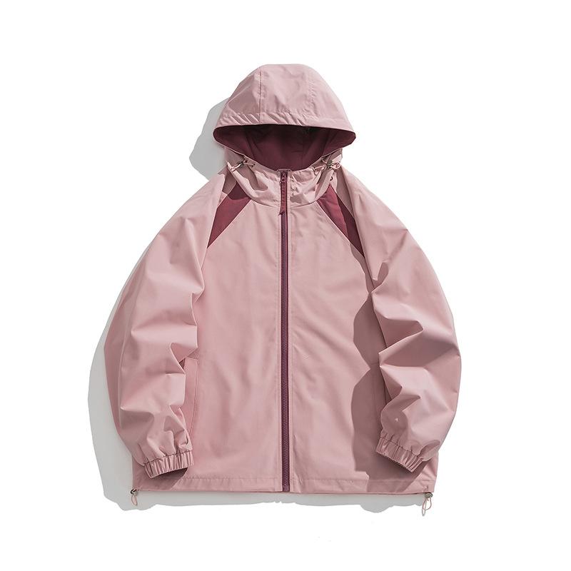 Lovers' storm jacket men and women's new autumn fashion brand waterproof windproof jacket loose hooded coat