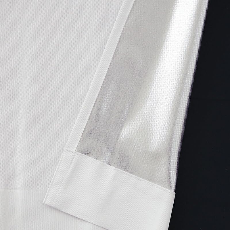 Lace Curtains with UV Hard to See at 4360 Width 100cm x Length Set of Cold Improved Heating and Cooling Efficiency Mirror, 96.8% Protection, Night,