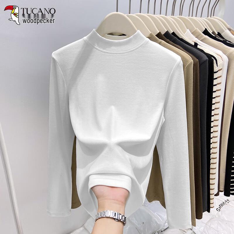 WOODPECKER Women s Mock Neck Thermal Long-Sleeve T-Shirt XL