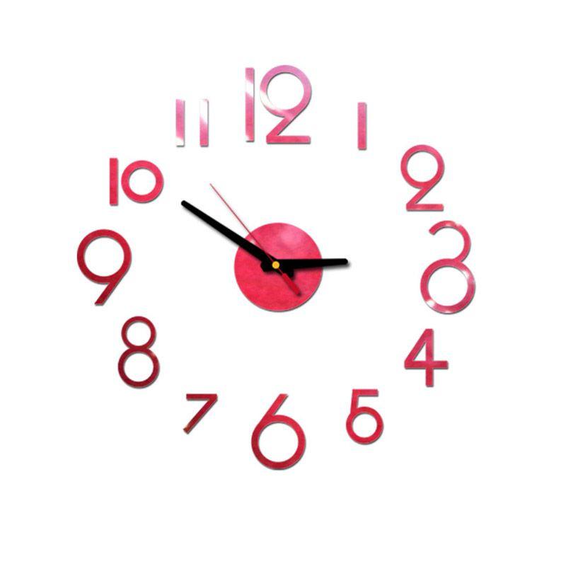 Number Wall Diy Clock 3d Mirror Sticker Modern Home Office Decor Art Decal