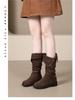 Women's Over-the-Knee Cowboy Slouch Boots - 2025 Autumn/Winter, Chunky Heel Long Knight Boots