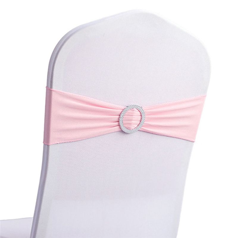 M-Modern-50PCS Elastic Chair Knot Wedding Decoration Buckle Sashes Back Cover Hotel Home Seat Elegant Modern Ribbon Decors