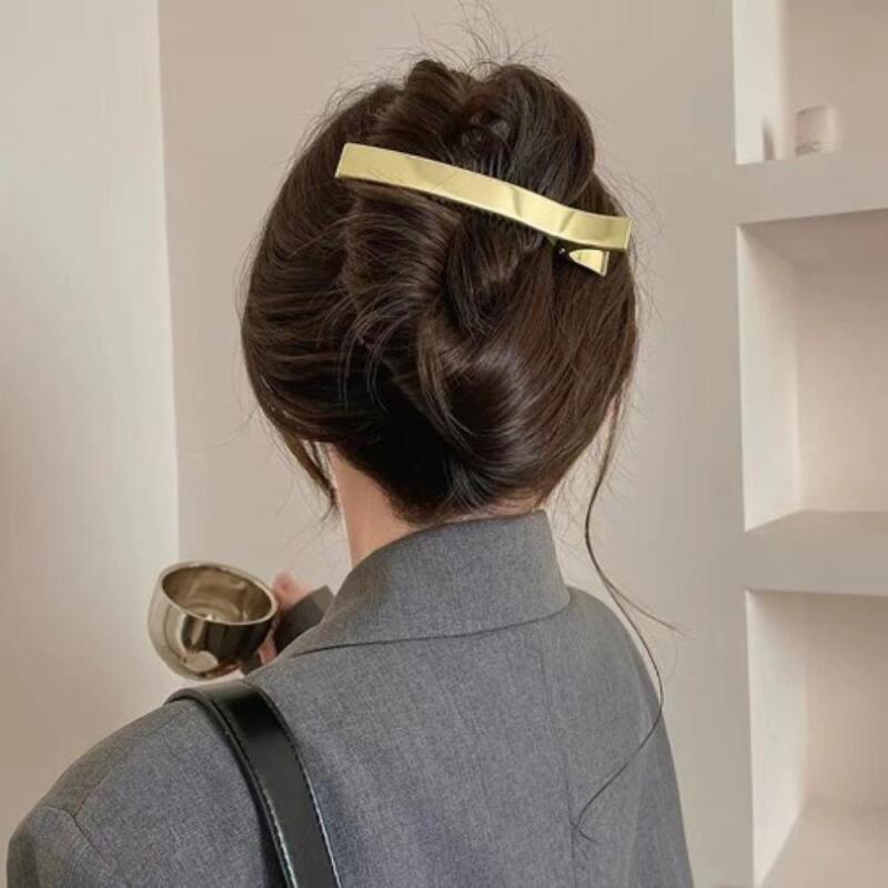 Women s Daily Long Hair Metal Hairpin Clip A32039_Silver