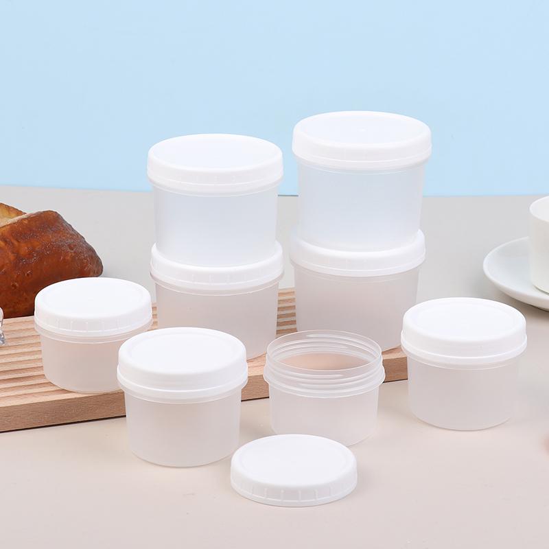 5 Stück nachfüllbare runde leere Plastikgläser mit Deckel, versiegelte Frischhaltebox, tragbare Eiscreme-Joghurt-Aufbewahrungsbehälter, Gefrierbehälter
