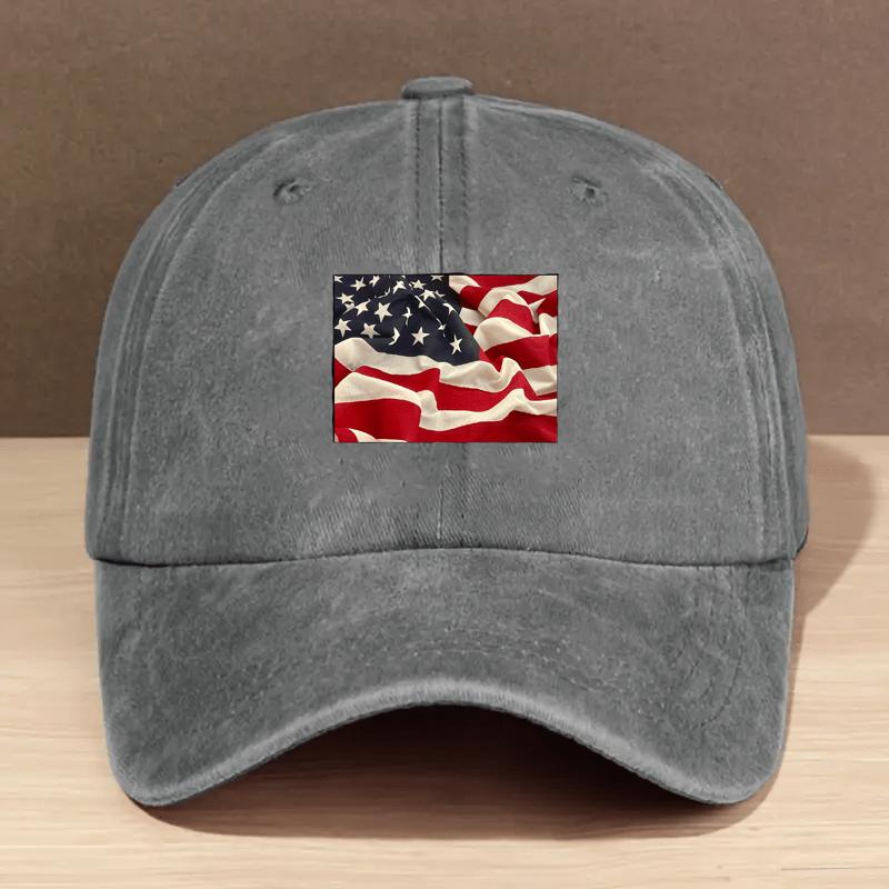 American Flag Baseball Cap Vintage Patriotic Washed Adjustable Soft Outdoor Casual Headwear Unisex