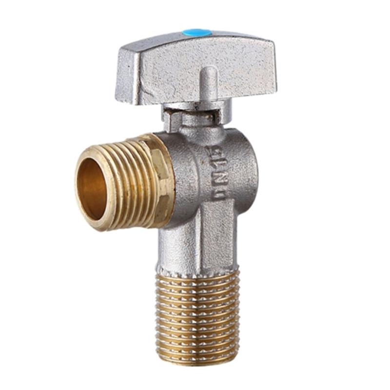 Brass 1/4 Turn Stop Valves for Kitchen Supplies 1/2Inch Inlet Outlet With 3/8Inch Adapter for Hot and Cold Water
