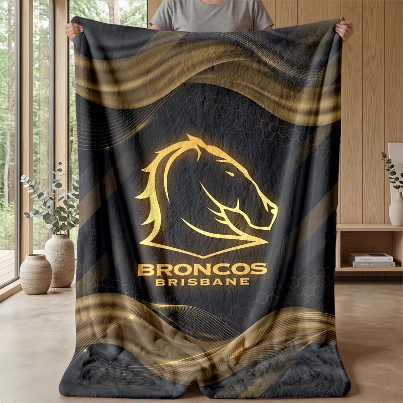 Coperta in Pile Flanella Brisbane Broncos Coperta Calda e Accogliente per Divano Letto Viaggio Uso Stagionale
