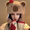 Thickened Lace-up Loli Hat Japanese Leather Warm Ear Protection Plush Hat Korean Style Cute Witch Girl Hat Women