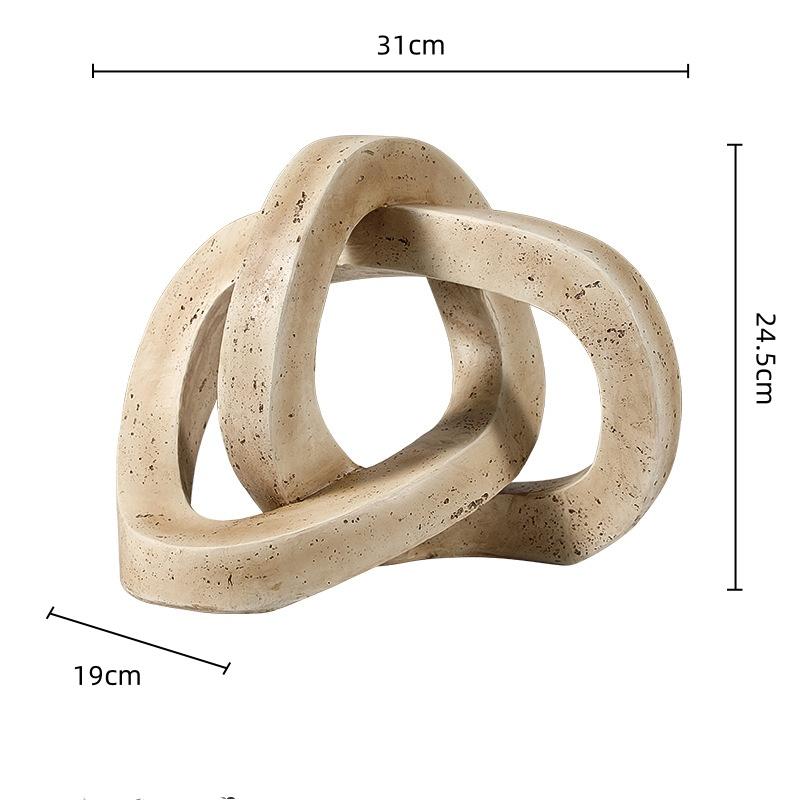 Resin Handicrafts Geometric Art Ring Interlocking Loop Knot Abstract Ornament Decorative Figurines Home Decoration Accessories
