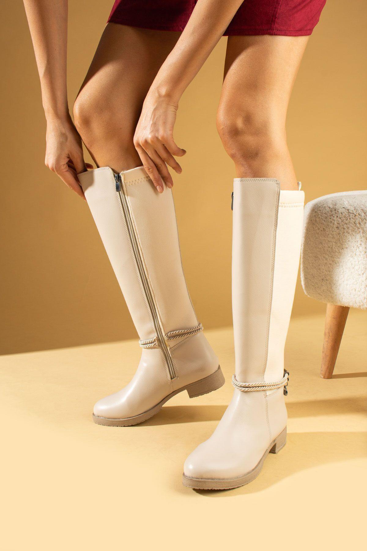 

Женские современные стильные модные ботинки из искусственной кожи кремового бежевого цвета в шикарном стиле, повседневные, удобные, с эластичным верхом, подходящие для всех ног. 37