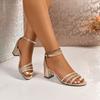 Fashion 2025 Fashion Ladies Shoes Buckle Strap Women's Sandals New Dress Plus Size Best Seller Versatile Summer Open Toe Heeled Sandals