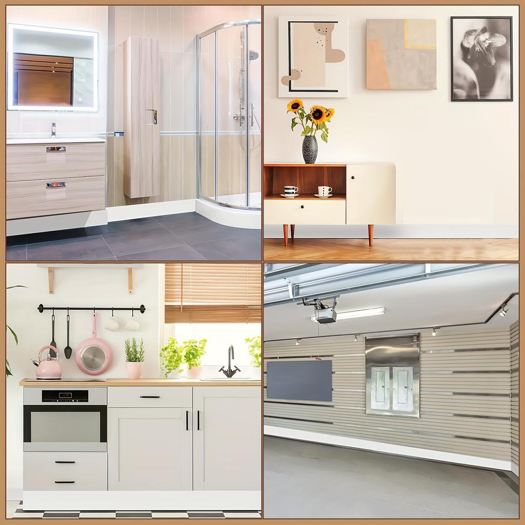 1pc Flexible Baseboard Molding Trim, Self-Adhesive Vinyl Wall Base Cover, Peel And Stick Rubber Wall Base Moulding Trim