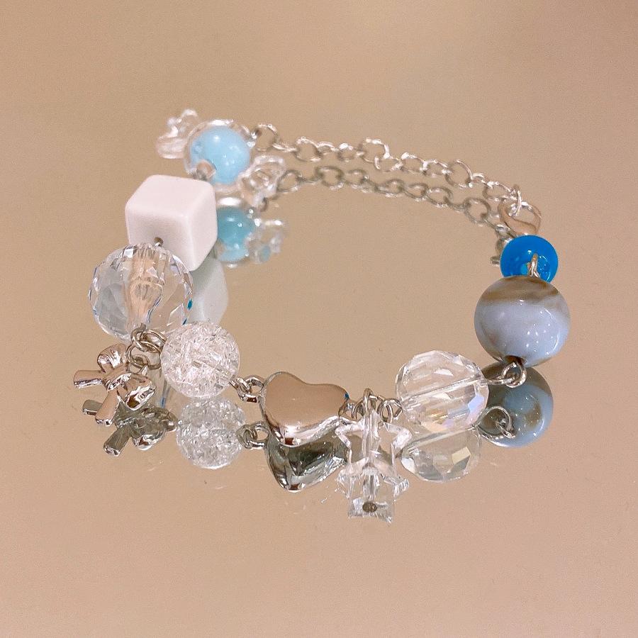 Crystal Butterfly Beaded Bracelet Women's Light Luxury Girlfriend Gift Birthday Bracelet High Value Student Party Exquisite Jewelry