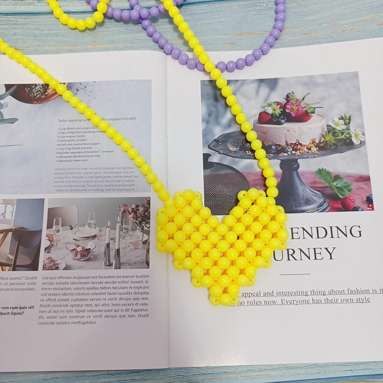 Mini Lipstick Handbags Pearl Women's Bag Crossbody Multicolor Love Shape Work Beads Women Spring and Summer All-match Fashion