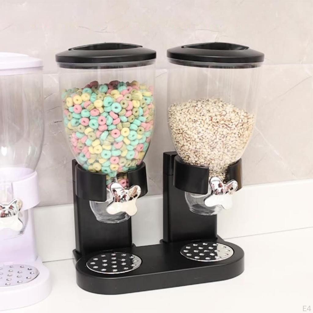 Cereal Containers Storage,Double Dispenser Dual Food Dispenser, Dry Perfect