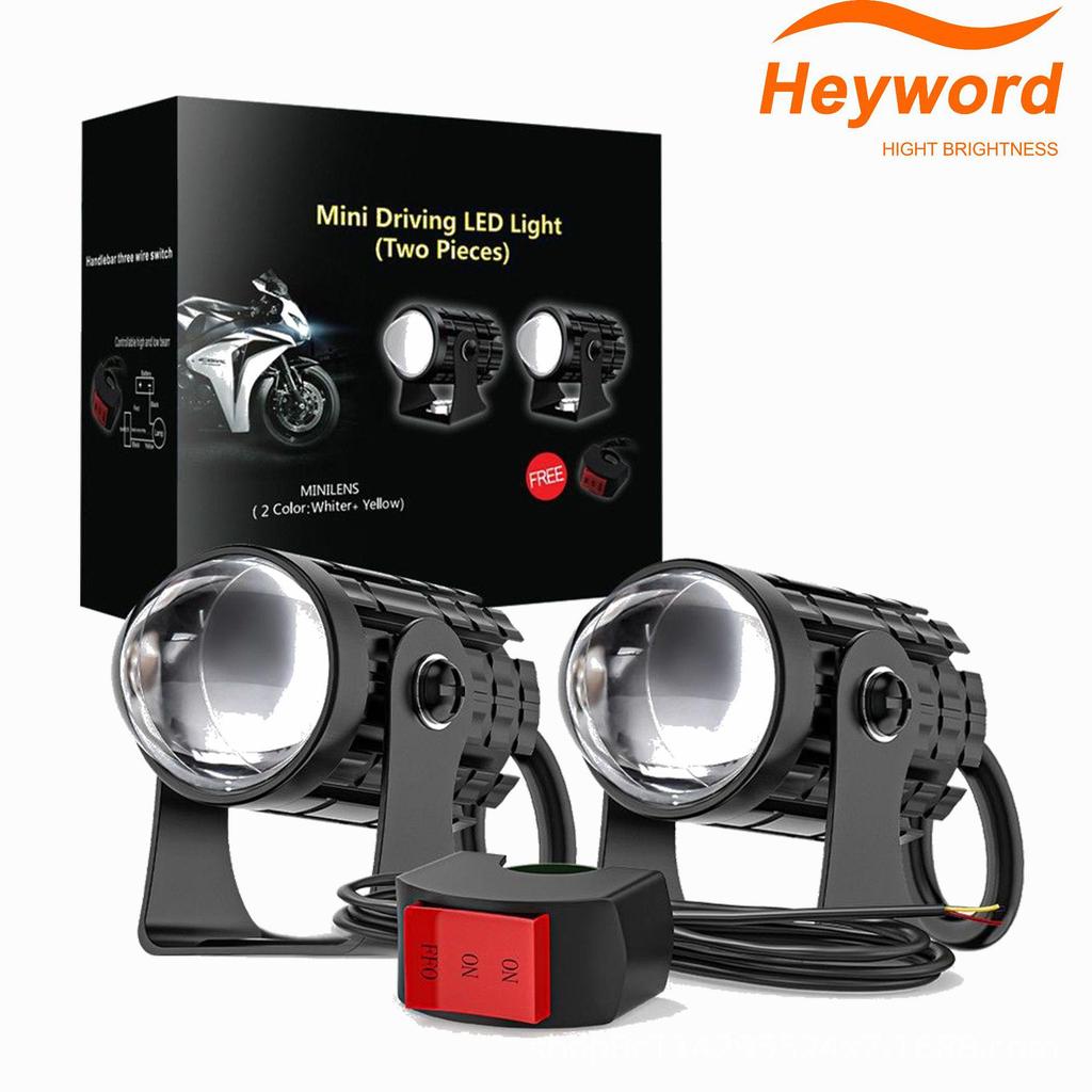 Heyword Mini Dual-Color Motorcycle LED Spotlight Headlight