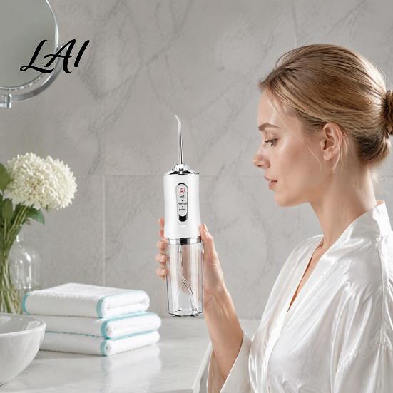 Professional Teeth Cleaning Device Electric Water Dental Flosser 3 Levels Cordless Oral Irrigator for Flosser with 4 Jet Tips Cleaning Rechargeable