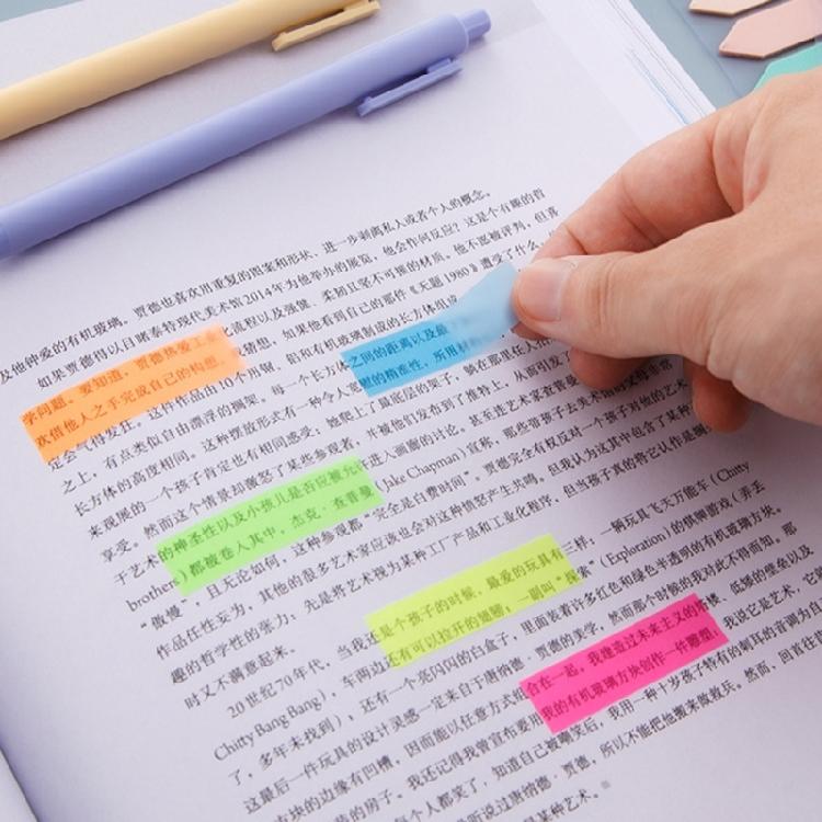 100/120 Sheets Colored PET Label Sticker Writable File Labels Repositionable Adhesive Page Marker for Planner Notebook