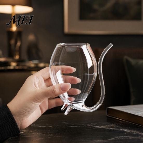 Bar Cocktail Glass Vampire Shape Wine Glasses, Transparent with Drinking Tube, Novelty Long Mouth Cup for Wine, Champagne, Juice, Home, Bar,