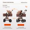 Two-Way High-View Lightweight Baby Stroller: Sit or Recline, One-Button Foldable.