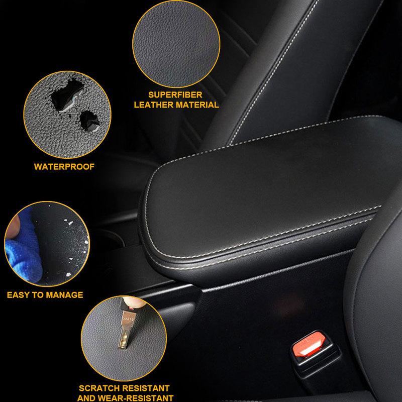 Leather Car Armrest Latch Lid Center Console Cover Decoration Protector Cap For Lexus NX200 200t NX300h 2015- Car Accessorie