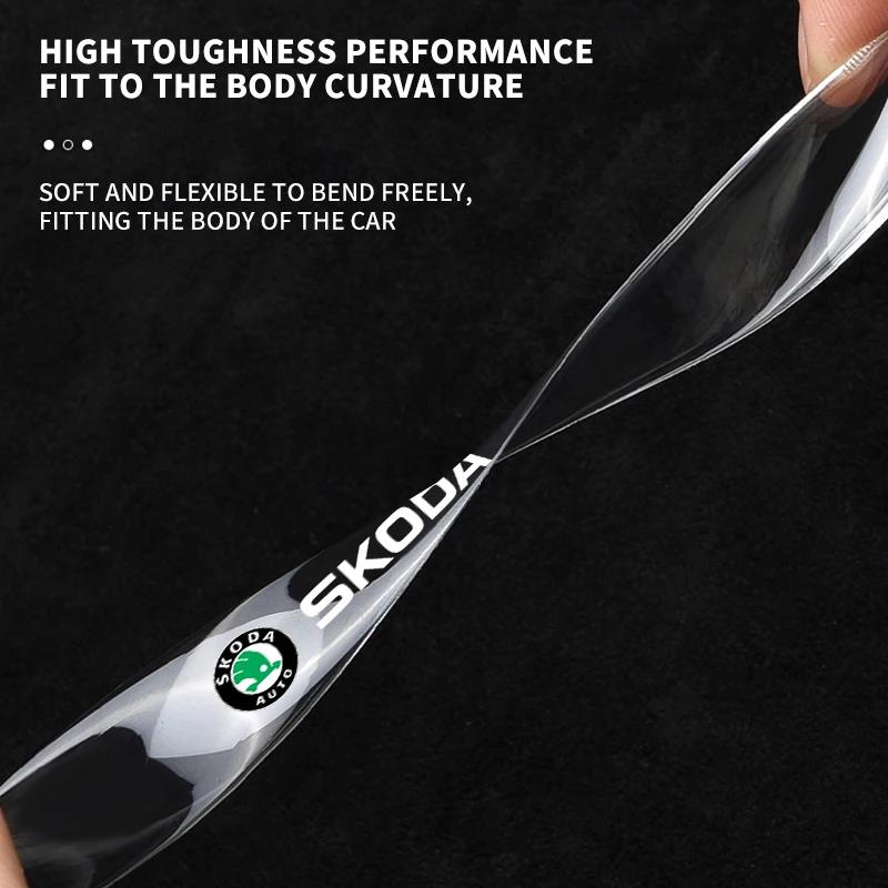 EMIW1 Car Door Handle Stickers Protector Film 2021 Auto For Skoda Octavia Fabia Kamiq Kapoq Kodiaq Rapid SCALA Superb