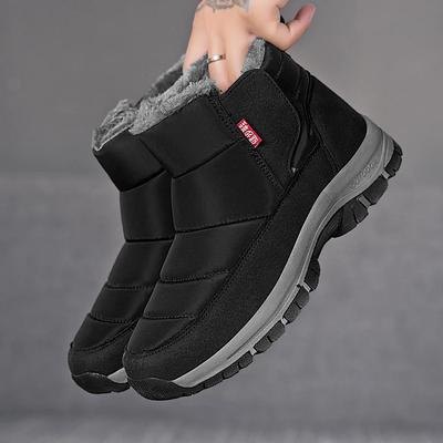 Winter Herren Schneestiefel Bequem Outdoor Warm mit Kurzem Plüsch Schneestiefel Herrenschuhe für Herren Sneaker Schneestiefel