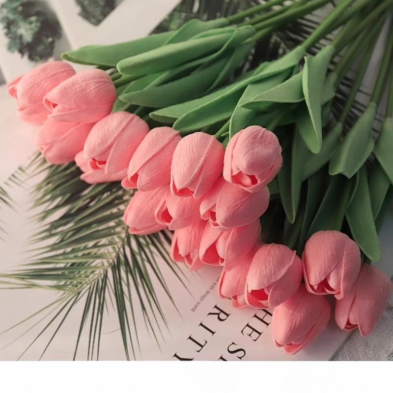 10PCS Mini Tulip Simulation Flower Wedding Home Fake Flower Photography Props Decorative Accessories Hand Bouquet